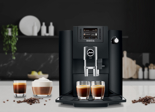 웰스가 새롭게 선보이는 프리미엄 전자동 커피머신 '웰스 유라 커피머신'. <웰스 제공>